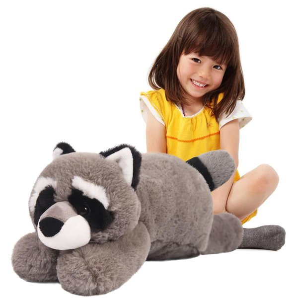 ARELUX Soft 18in Raccoon Stuffed Animals: Raccoon Plush Cute Cuddly Body Pillow Hug Sleeping Fluffy Wild Animal Toys Bed Decor Plushie Doll Friends Family Member