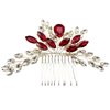 PRETTYLIFE Bridal Crystal Hair Comb Rhinestone Hair Piece Prom Party Festival Wedding Hair Accessories for Women and Girls (Red)