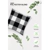 Syntus Set of 2 Buffalo Check Throw Pillow Covers Farmhouse Outdoor Plaid Square Pillow Cushion Case Black and White Polyester Linen for Christmas Thanksgiving Decor Car Bed Sofa, 18 x 18 inches