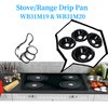 Black Porcelain Burner Drip Pans (3) 6”(1) 8” WB31M19 WB31M20 Set Replacement by APPLIANCEMATES Compatible for GE Hotpoint Electric Range Stove Burner