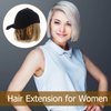 DOITOOL Canvas Hat Wig Straight Human Hair Wig Hats Has Short Straight Wig Hair Extension Hat Wig Caps for Women One-piece Hat Wig Miss One Piece Sun Visor High Temperature Wire