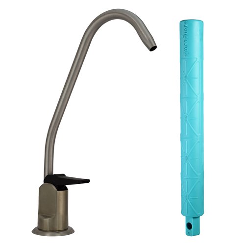 Metpure Water Filtration Faucet Reverse Osmosis Long Reach Drinking Water Non Air Gap Water Filtration System Dispenser Spout (Brushed Nickel) with Faucet Wrench RO-FW148