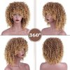 Sabosi Afro Blonde Curly Wigs for Black Women,Kinky Blonde Wig With Bangs Synthetic Heat Resistant Hair for Daily Use