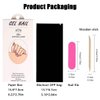Semi Cured Gel Nail Strips French Tip Nail Polish Strips Self-Adhesive Gel Nail Black French Nail Polish Stickers 16 Pcs Glitter Gel Nail Wraps for Women Girls Manicure Nail Decoration