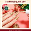SUPWEE Gold Nail Polish Quick Dry Christmas Nail Polish Shimmer Holographic Nail Lacquer Shimmer Iridescent Fingernail Polish for Beginner Finger Toe Manicure DIY 16ml/0.54fl oz