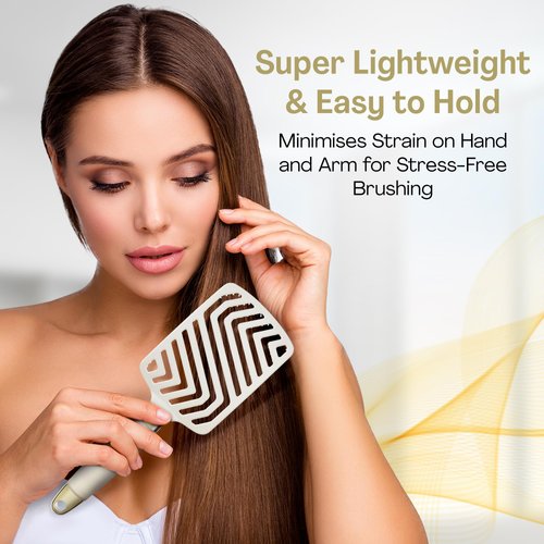 Lily England Beauty Gift Set for Women - Professional Hair Brush for Women for Detangling, Styling & Blow Drying for All Hair Types - Flexible with Open Vented Design, Gel Handle (Beige, Pack of 1)