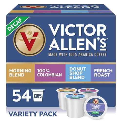 Victor Allen's Coffee Decaf Variety Pack, 54 Count, Single Serve Coffee Pods for Keurig K-Cup Brewers