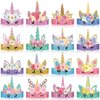 Sinmoe 32 Pcs Unicorn Party Supplies: Birthday Hats, Paper Crowns, Headbands for Girls' Princess & Boys' Dress-Up Theme with 16 Styles