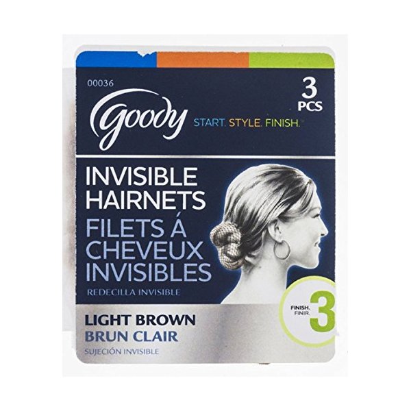 Goody Hair Nets - 3 Count - Light Brown