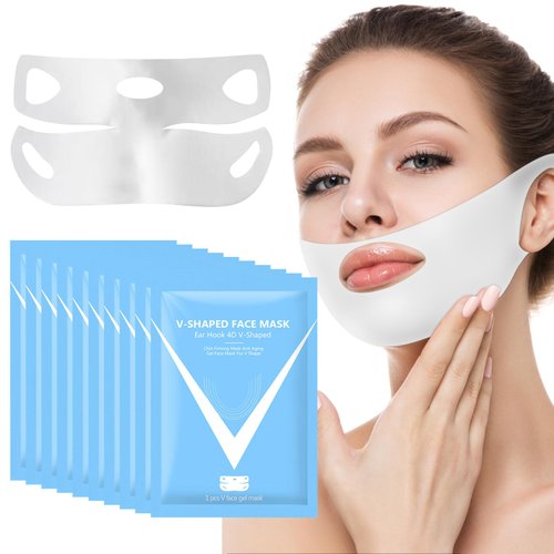 putyhet 10PC Bloskin Double Chin Mask Reusable,Bloskin Lifting Face Mask,V Line Lifting Mask for All Skin Types for Lifting and Firming the Face