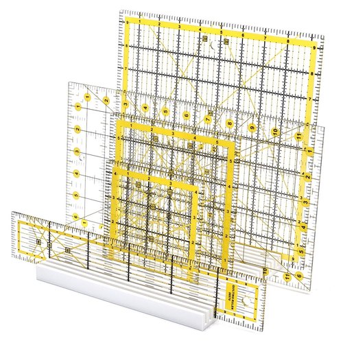 Quilting Ruler Rack - Desktop 20 Slot Ruler Holder Organizer and Storage - Made in USA (White)