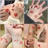 84 PCS Lips Kiss Heart Temporary Tattoo Stickers Red Love Rose Waterproof Fake Tattoo Decals Valentines Face Stickers Decorations