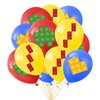Cadeaux4U 18pcs Building Blocks Balloons, Latex, 12in, Red, Yellow, Blue, Green, White, Party Decorations, Kids Birthday Supplies