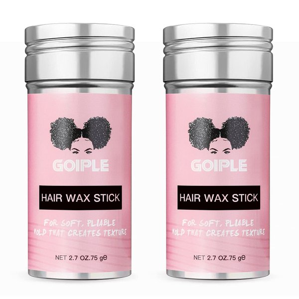Goiple Hair Wax Stick - Long-Lasting, Smoothing & Slick Pomade Stick for Hair Wigs, Styling Waxes for Fly Away & Edge Frizz Hair, 2.7oz each