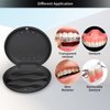 Annhua Denture Case Orthodontic Retainer Case with Vent Holes, Dental Mouthguard Container Aligner Case Slim with Magnetic Closure for Household|Travel|Office - Black