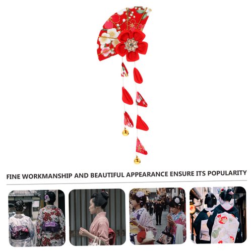 Beatifufu 1pc Japanese style headgear Japanese Style Headdress Japanese Tsumami Hair Pin Floral Hair Clip Japanese Style Hair Clip Fans Shaped Barrette accessories Miss alloy classic