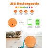 SALFSE Interactive Cat Ball Toy for Bored Indoor Cat, Automatic Moving Cat Ball with 4 Feather & LED Flash Lights, Smart Sound and Touch Control, USB-C Rechargeable