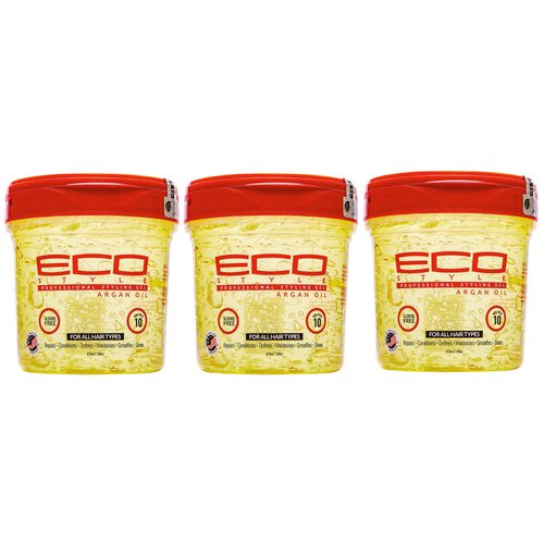 Eco Style Argan Oil Professional Styling Hair Gel, 16 oz (Pack of 3)