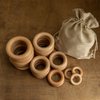 bopoobo Wooden Rings Natural Beech for Craft, Unfinished Wood Ring Circle Rings for DIY Baby Teething Toys, Baby Wooden Teether Accessories, Pendant Connector (10 Pcs, 60 mm)