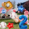 HADCKJA Baseball Balloons Baseball Birthday Party Supplies with 2nd Balloon Baseball Glove Balloon Red Blue Star Red Blue Confetti Balloon for Boy Shower Decorations Birthday Party Decorations 9Pcs