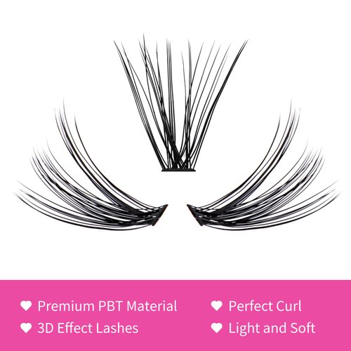 Lash Clusters Individual Lashes Cluster Mixed Tray D Curl Lash Clusters DIY Eyelash Extensions Individual Cluster Lashes Self-application at Home (40D-0.07D,12-18mm)