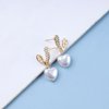 Sttiafay Vintage Pearl Heart Drop Earrings Rhinestone Pearl Stud Earrings Gold Cz Pearl Heart Earrings Crystal Heart Dangle Earrings Jewelry for Women