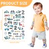 Two Fast Birthday Temporary Tattoos - 8 Sheets 2 Fast 2 Curious Birthday Decorations Party Favors Supplies, Blue Race Car Helmet, Treat Bag Stuffers for Kids Boys