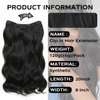 HotPro HotPro Halo Hair Extensions 20 Inch Invisible No Wire Long Wavy Black Brown Hair Extensions for Women Adjustable Size Hairpiece 4 Clips in Hair Extension (Black Brown)