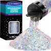 LEOBRO Glitter, 160G/5.64OZ Silver Glitter, Holographic Chunky Glitter, Craft Glitter for Resin, Metallic Iridescent Glitter Silver Chunky Glitter Sequins Flakes, Resin Glitter