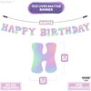 KatchOn Iridescent Happy Birthday Banner Prestrung - 10 Feet | Disco Happy Birthday Sign | Iridescent Party Decorations | Disco Birthday Banner for Women | Holographic Disco Birthday Party Decorations