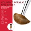 4PCS Acrylic Nail Brush Set, Size 6/8/12/16. Kolinsky Hair,Oval Crimped Pressed Shaped Acrylic Nail Brushes,Red Metal Handle Acrylic Powder Brush Set Professional Manicure For DIY Home Salon