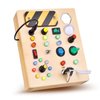 TOMYPONY Montessori Busy Board with LED Light 17 Lights Toddler Switch Board Wooden Baby Button Light Up Toy for Baby Kids