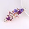 CONOFA Women's Jewelry Crystal Hair Rose Hair Flower Clips Hair Barrettes Clips (Purple)
