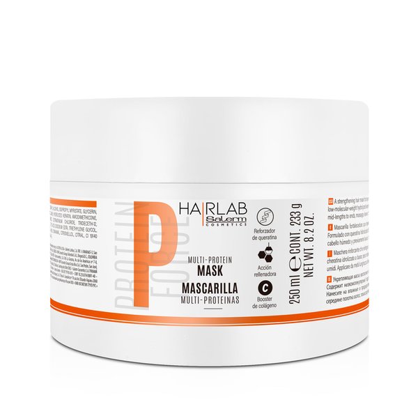 Salerm - Damaged Hair Mask - Multi-Proteins Hair Lab - 250 ml - Replenishes Natural Keratin - Adds Body to Hair - Strengthens and Repairs Hair - Paraben-Free