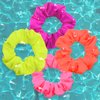 Simnice Waterproof Neon Scrunchies Gym Scrunchie - Water-resistant Hair Ties Pool scrunchie 16 Colors Elastic Hair bands Ponytail Holder Beach Scrunchies, Party Size Scrunchie, Hair Tie for Women
