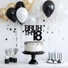 Black Glitter Bruh I'm 18 Cake Topper, Happy 18th Birthday/Bro I'm 18/It's My 18th Birthday, Funny 18th Birthday Party Decorations Supplies