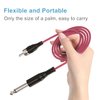 6-Feet Tattoo Clip Cord, Ancable 6.35mm to RCA Connector Silicone Tattoo Clip Cable Cord Suitable for Tattoo Pen, Rotary Tattoo Machine, Pink
