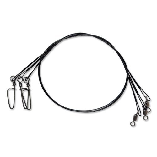 Tsunami Stainless Black Coated Steel Wire Leader, 10pk, 18", 30lb, TSWLB-30-18