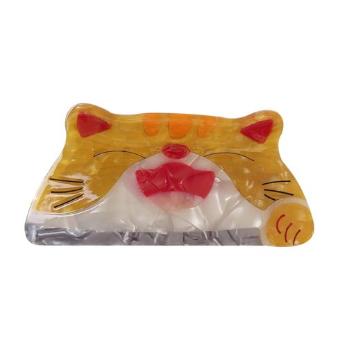 Funny Cartoon Lucky Cat Hair Clip,Acetate Hair Clip,Small Claw Clip for Women, 1 Count (Pack of 1)