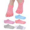 5 Pairs Stripe Toe Socks Finger Socks Low Cut Colorful Socks for Women Girl Supplies (Novel Style, Bright Colors)