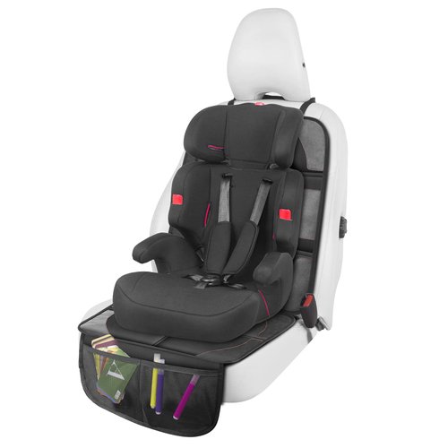 LUILANC Car Seat Protector with Thickest Padding,Waterproof 600D with Storage Pockets,Non-Slip Pets Fabric Child Baby Cover Leather Reinforced Vehicle Seat 1 Pack (Black)