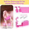 Evatage 10 Packs Self Ear Piercing Kit, Home Piercing Kit Disposable Ear Piercing Gun Kit with Stainless Steel Earring Studs for Pierce Your Own Ears (Rose Pink)