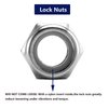 3/8-16 Nylon Insert Hex Lock Nuts 100Pcs 304 Stainless Steel Locknuts, Hex Drive, Bright Finish, by SG TZH