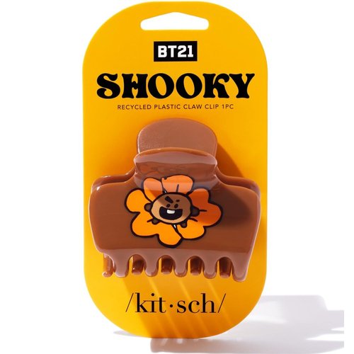 BT21 x Kitsch Recycled Plastic Puffy Medium Hair Clips for Women - Medium Claw Clips for Thin Hai...