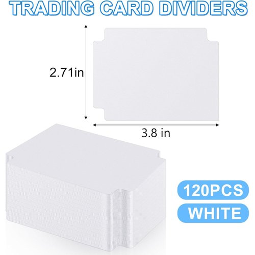 120 Pcs Trading Card Dividers Card Sorting Tray White Card Separators with Tabs Blank Card Box Card Divider Cards for Sports Games, 2.71 x 3.8 Inches Fit for MTG TCG Sports Cards Card Games