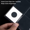 50ct 20-Pocket Coin Pages - Coin Pocket Pages for 2 x 2 Inch Cardboard Coin Holders, 11 Holes for Coin Binder, Coin Collecting Album Protectors, Coin Collection Storage