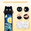 Mewaii Long Cat Plush 5 Sizes, 120% Extra Filling Giant Plushness Kids Body Pillow, Kawaii Cute Black Starry Cat Stuffed Animals Plushies, Big Long Body Pillow Cat Plush Gift for Girls 20”