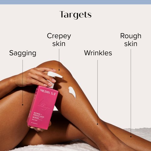 Medix 5.5 Retinol Body Lotion Firming Moisturizer | Crepey Skin Care Treatment | Retinol Body Cream | Anti Aging Retinol Cream For Women Targets Look Of Crepe Skin, Wrinkles, & Sagging Skin, 15 Fl Oz