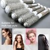 Round Hair Brush for Blow Drying Curling Brush Vented Thermal Barrel Ceramic Circle Brush for Rolling, Wave Hair Styling Blowout Brush Rubber Handle (1.3 inch/32mm, White)