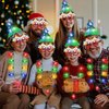 Blowata Christmas Party Favors, 3PCS Light Up Christmas Necklace Headband Glasses Set, Xmas Bulb Necklace Christmas Tree Lights Holiday Headbands LED Flashing Santa Eyeglasses Bulk for Christmas Gift